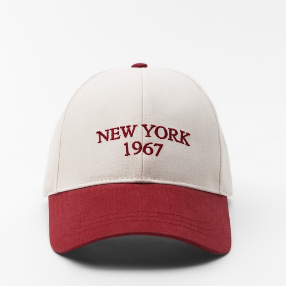 ZARA NEW YORK TEXT TWILL CAP
